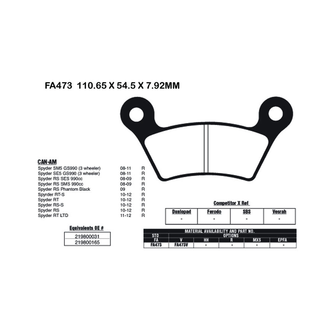 EBC Brake Pads FA473V