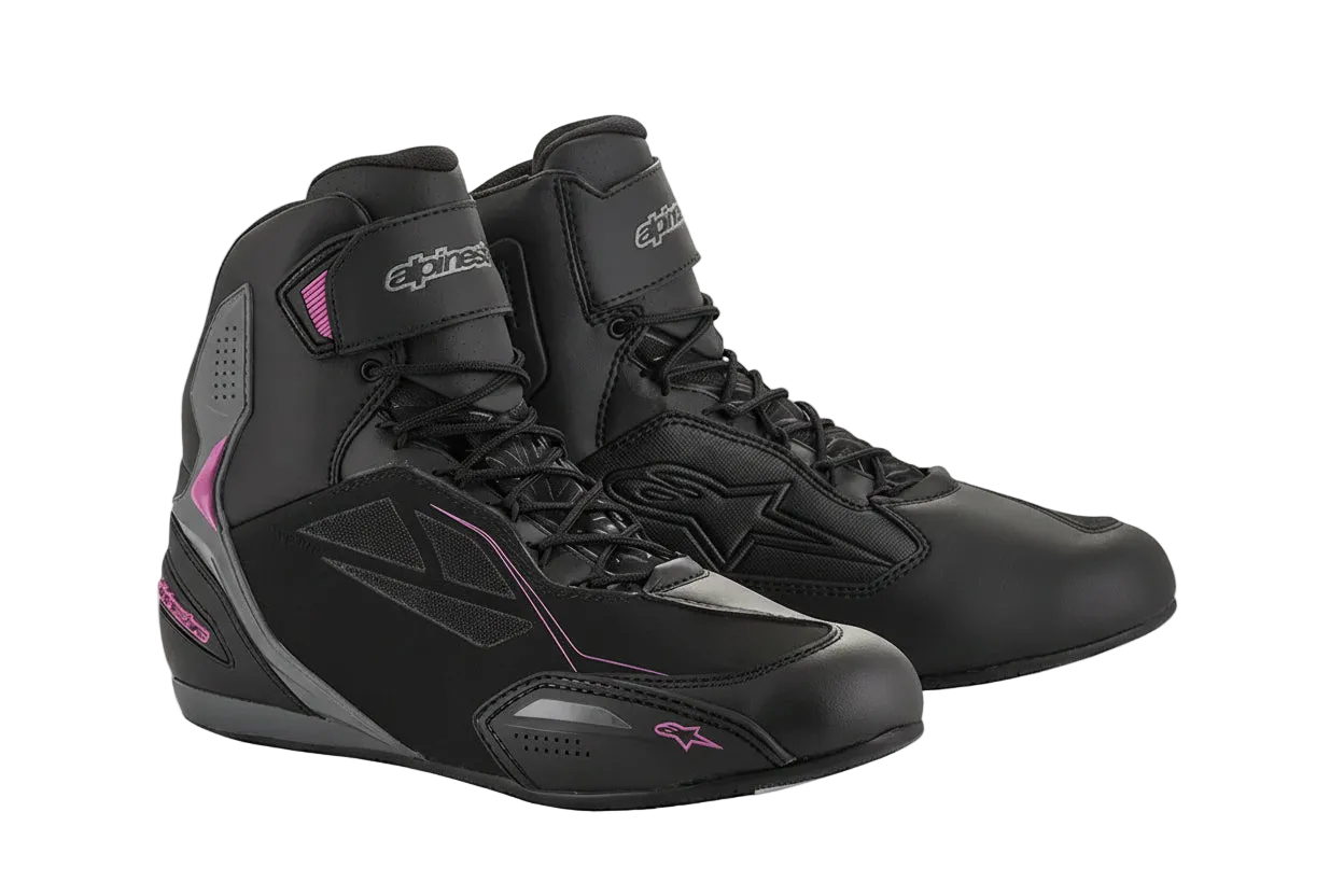 Alpinestars Stella Faster 3 Drystar Waterproof Boots - Black / Dark / Grey / Fuchsia