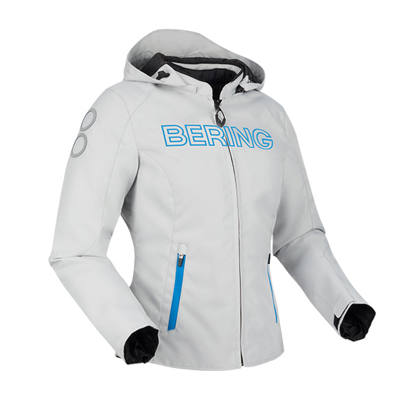 Bering Ladies Warwick Textile Waterproof Jacket - Light Grey / Blue