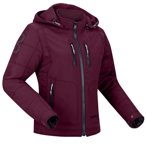 Bering Ladies Scoop Textile Jacket - Burgundy