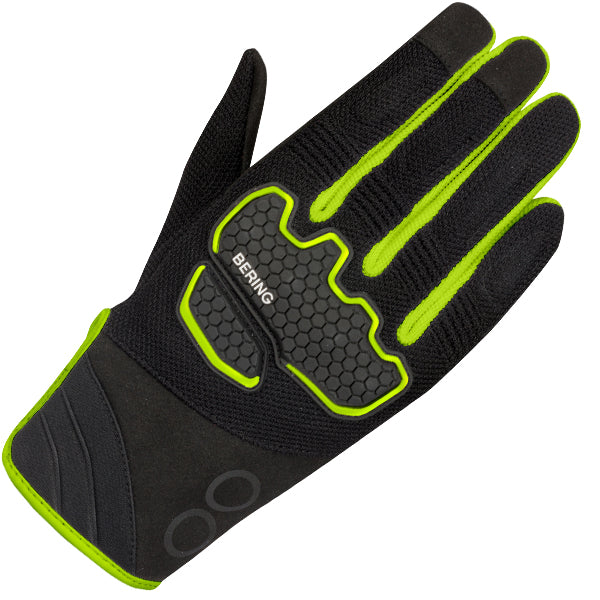 BERING Breeze Short Textile Gloves - Black / Fluo Yellow