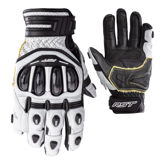 RST Tractech Evo 4 Short CE Mens Gloves - White / Black