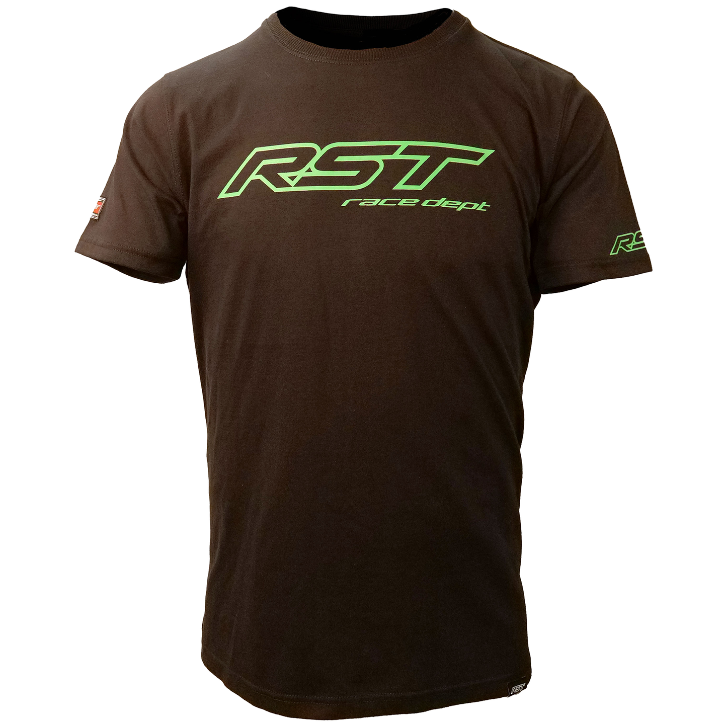 Race Dept Logo Mens T-Shirt - Black / Flo Green