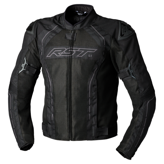 RST S1 Mesh CE Mens Textile Jacket - Black / Black