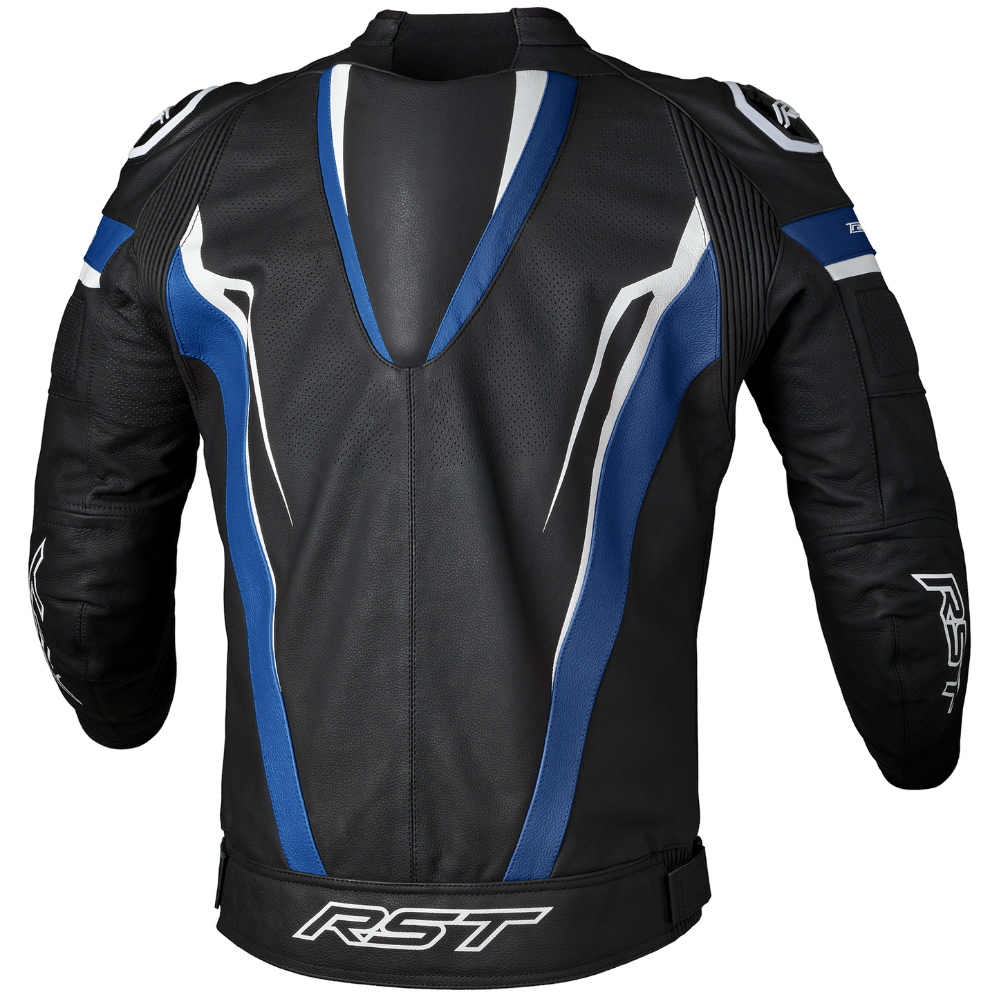 RST Tractech Evo 5 CE Mens Leather Jacket - Blue / Black / White