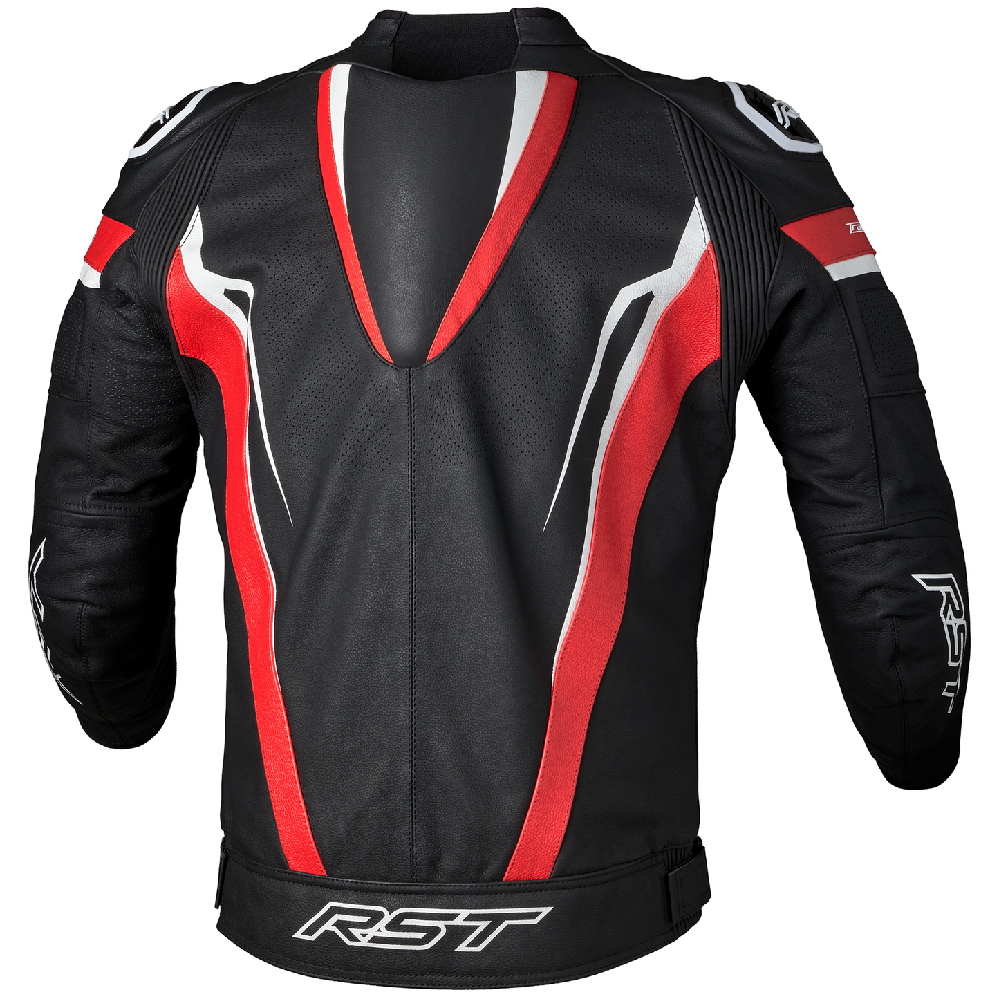 RST Tractech Evo 5 CE Mens Leather Jacket - Red / Black / White