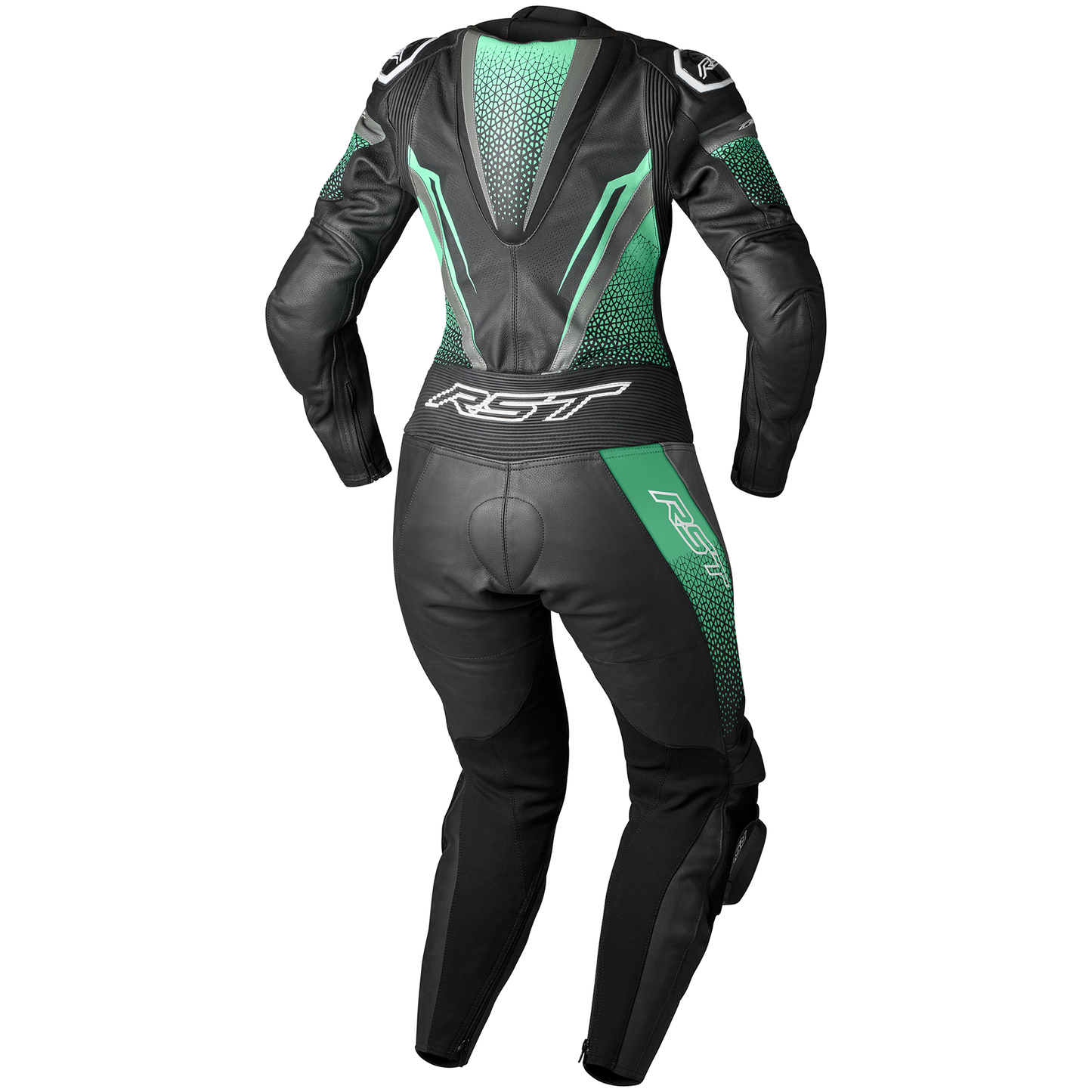RST Tractech Evo 5 CE Ladies Leather Suit - Black / Aqua / Grey
