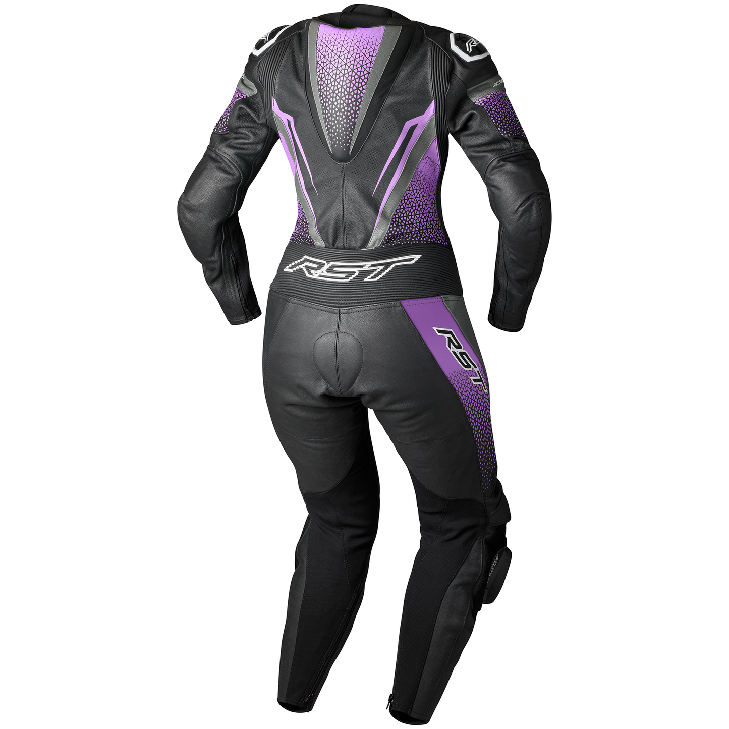 RST Tractech Evo 5 CE Ladies Leather Suit - Black / Fushia / Grey
