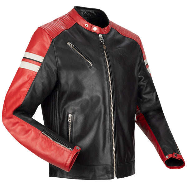Segura Romeo Buffalo Leather Jacket - Black / Red / White