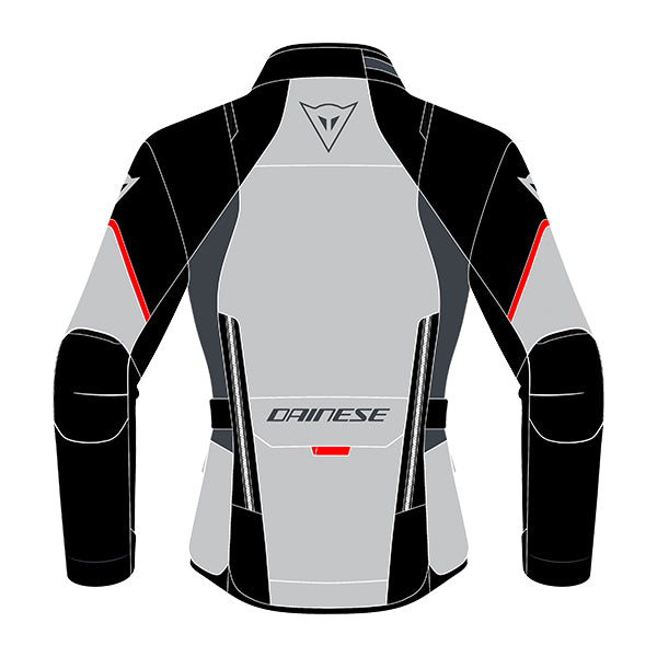 Dainese Tempest 3 D-Dry Ladies Jacket - Glacier Grey / Black / Lava Red