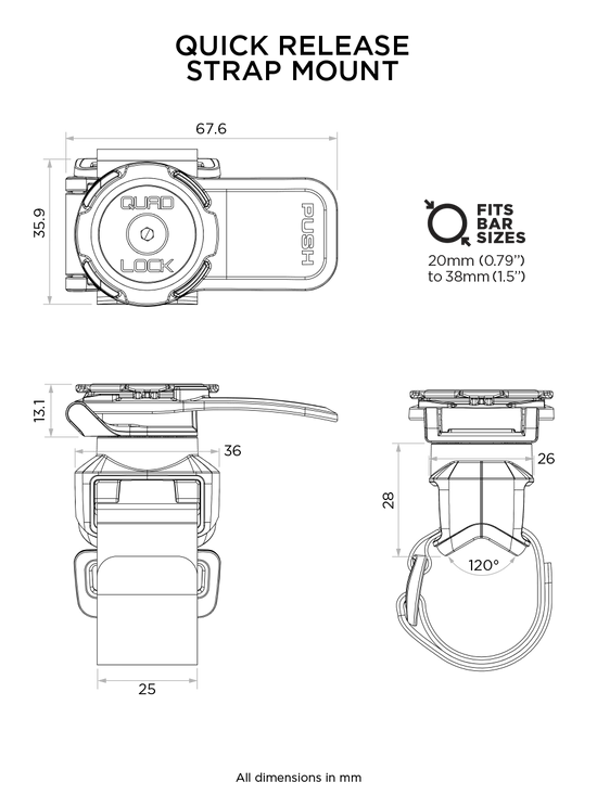 Quad Lock Quick Release Strap Mount