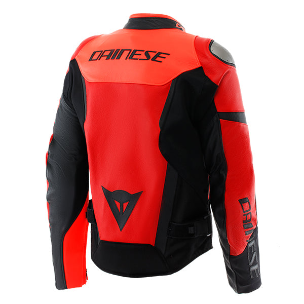 Dainese Iperattiva Leather Textile Jacket 779 - Fluo Red / Black