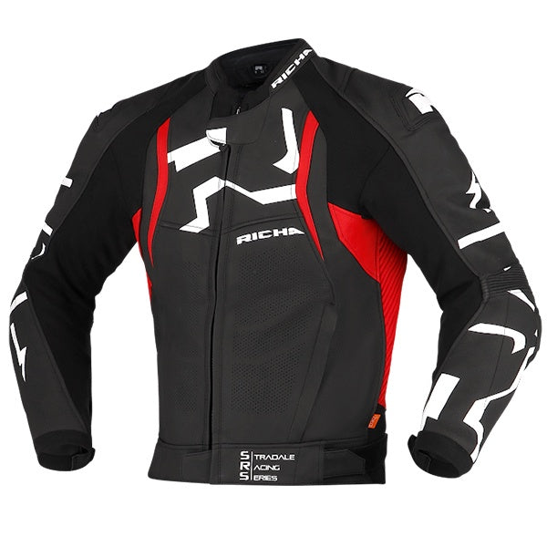 Richa Stradale Leather Sports Jacket - Black / Red