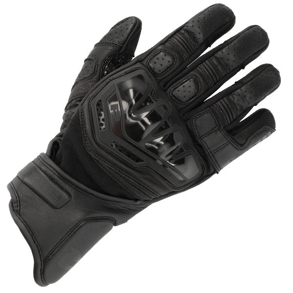 Richa Stradale Stealth Short Leather Gloves - Black / Black