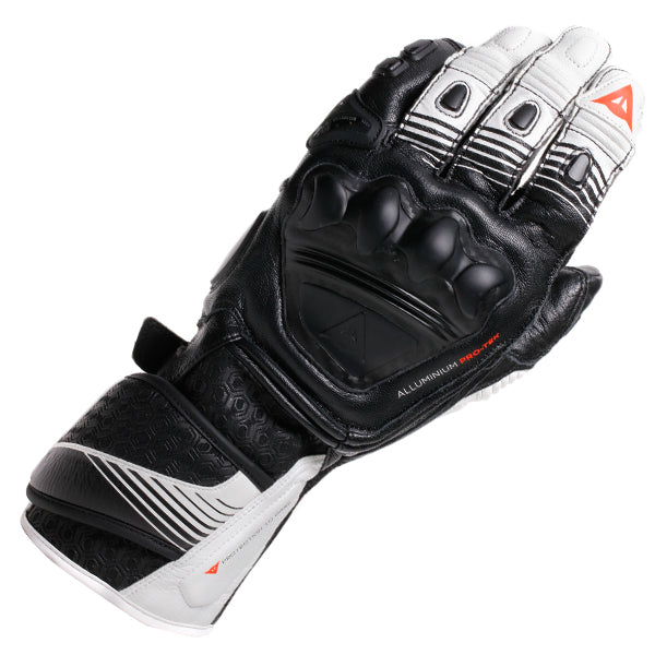 Dainese Fiero Metal Gloves - Black / White / Fluo Red