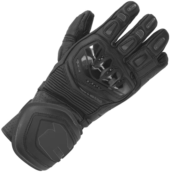 Richa Stradale Leather Sports Gloves - Black / Black