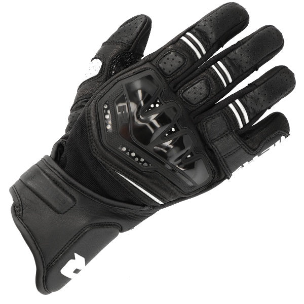 Richa Stradale Stealth Short Leather Gloves - Black / White