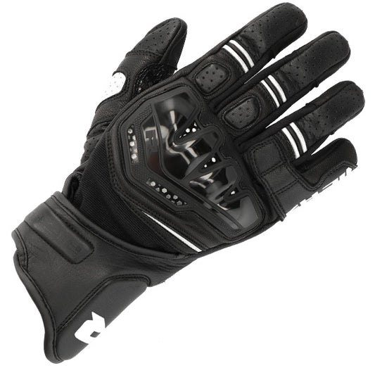 Richa Stradale Stealth Short Leather Gloves - Black / White