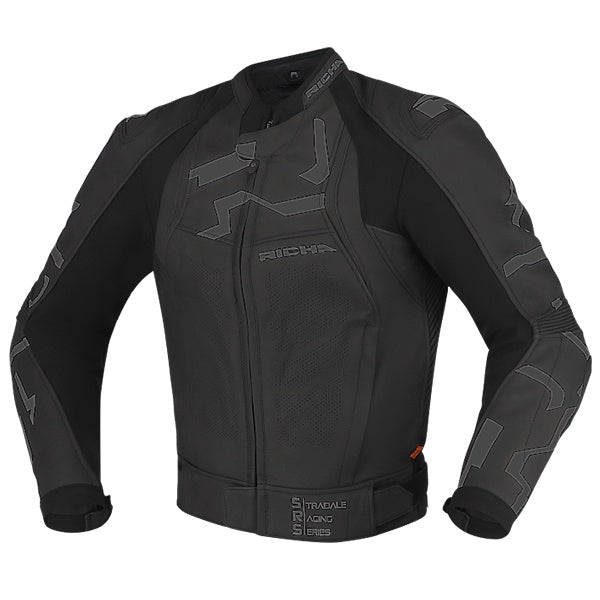 Richa Stradale Leather Sports Jacket - Black / Black