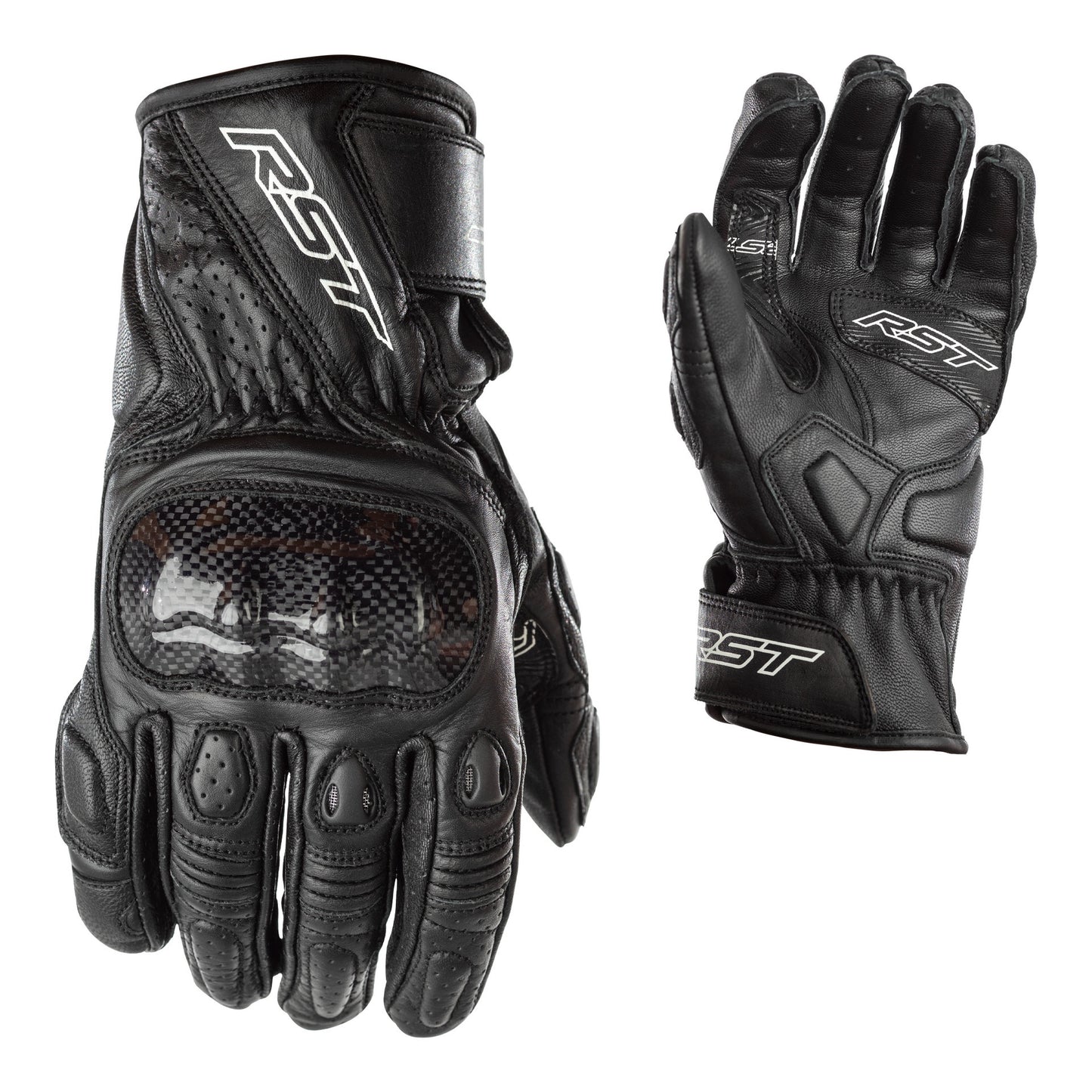 RST Stunt III CE Mens Gloves - Black / Black .
