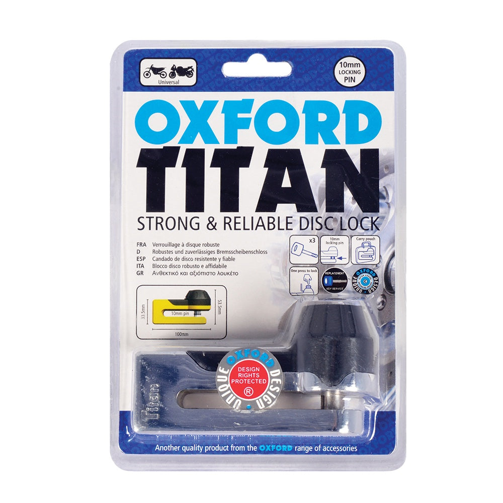 Oxford Titan Chrome Disc-Lock & Pouch