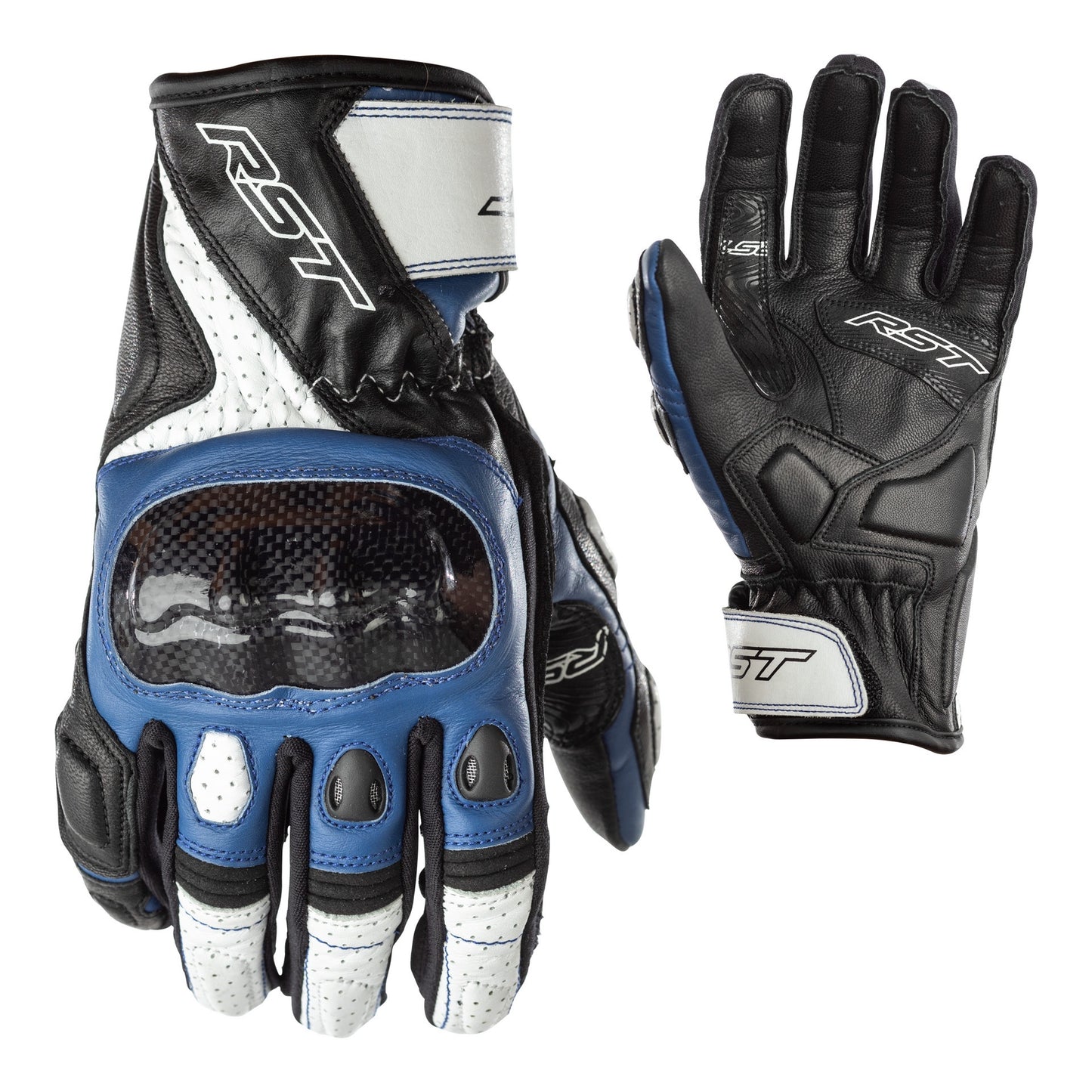 RST Stunt III CE Mens Gloves - Black / Blue .
