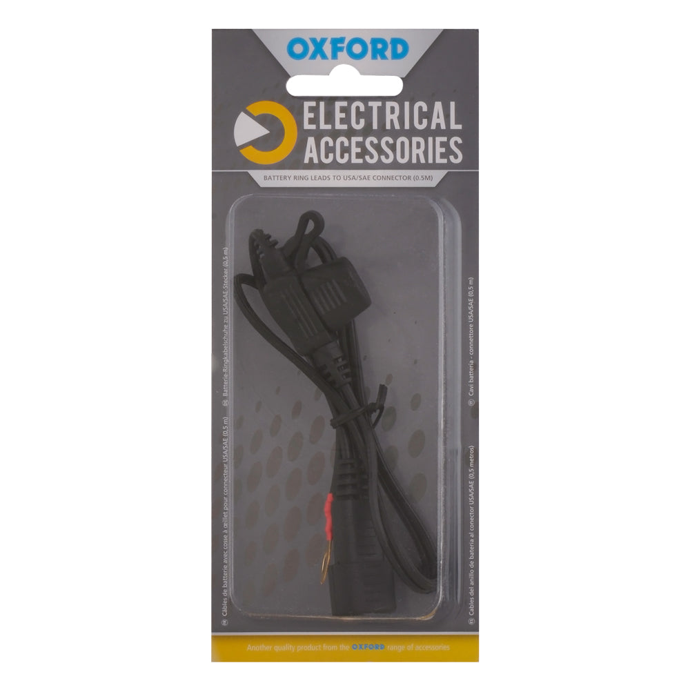 Oxford Battery ring leads to USA / SAE connector (0.5mtr lead)