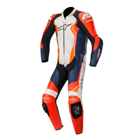 Alpinestars GP Force 1 Piece Leather Suit - Red / Black / White / Orange