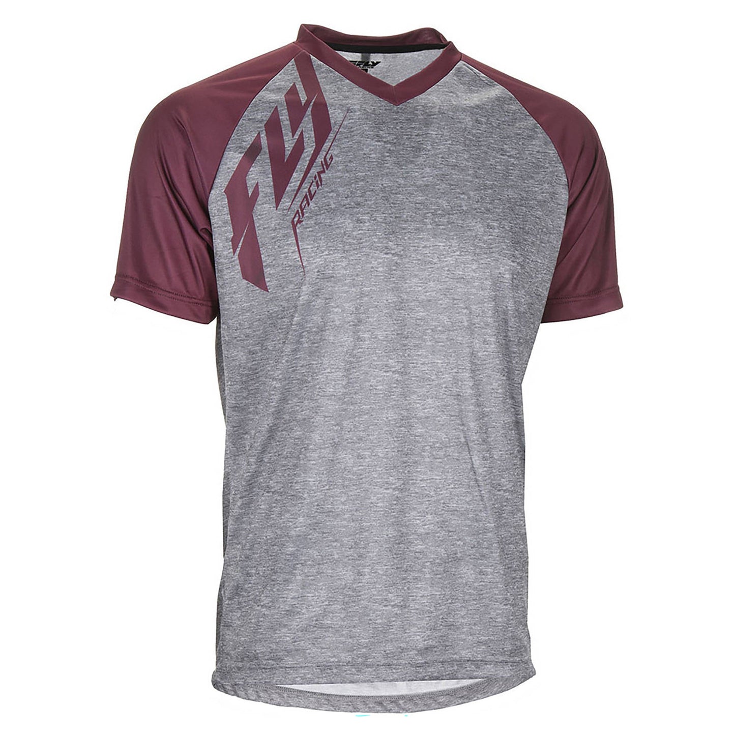 Fly Action Mountain Bike Jersey - Heather Grey / Burgundy