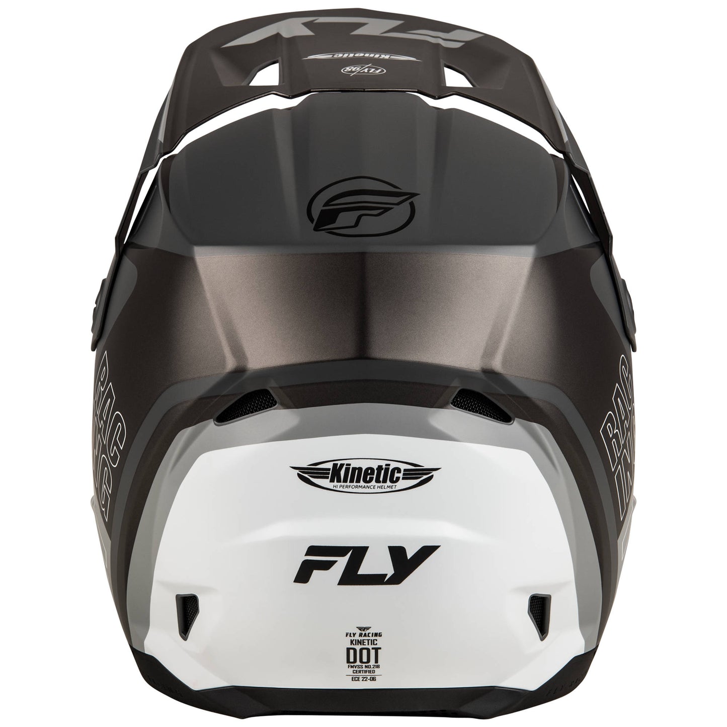 Fly Kinetic Rally Helmet - Matte Grey / Black / White