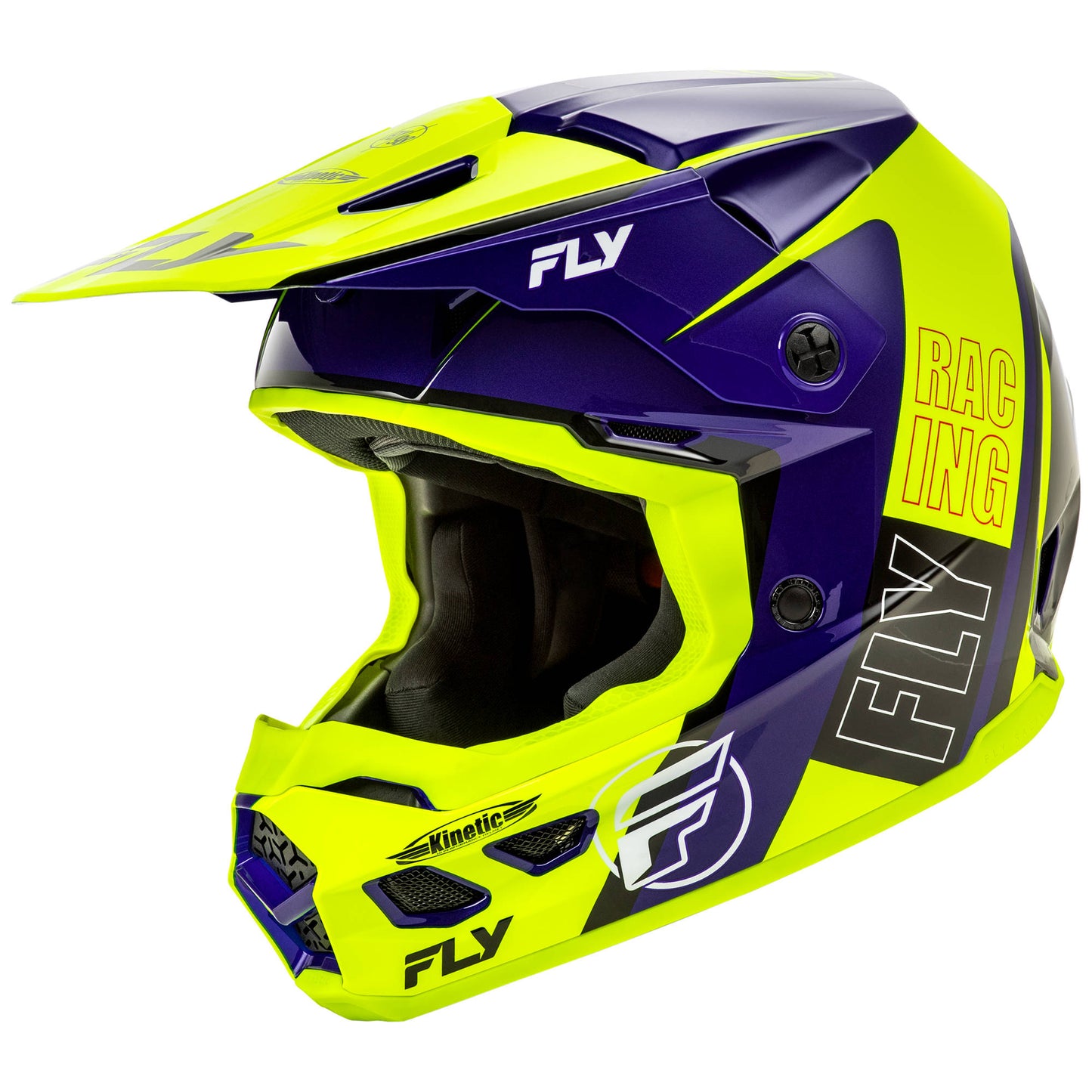 Fly Kinetic Rally Helmet - Hi-Viz / Blue / Black