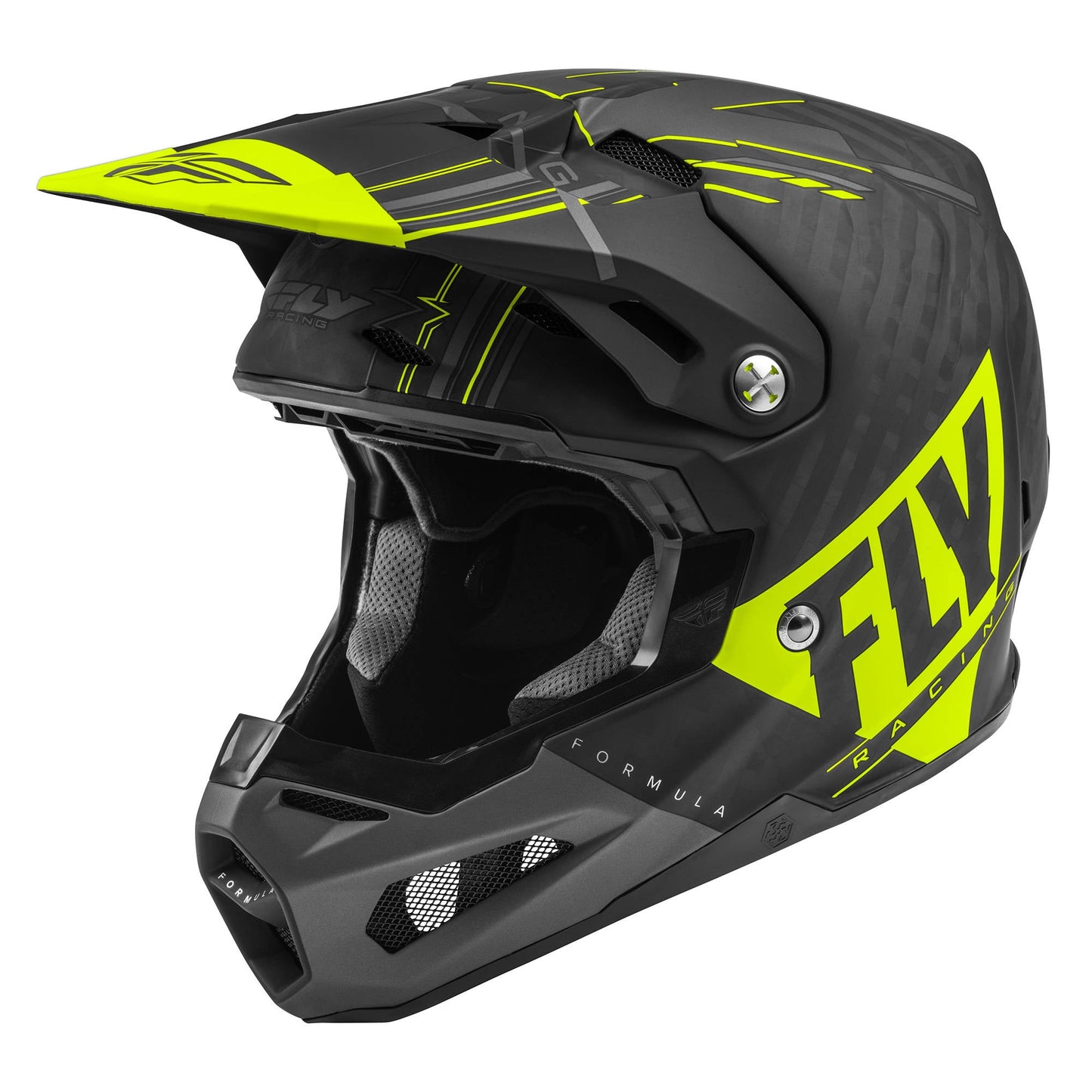 Fly Formula Vector Helmet - Youth Hi-Viz / Grey / Black
