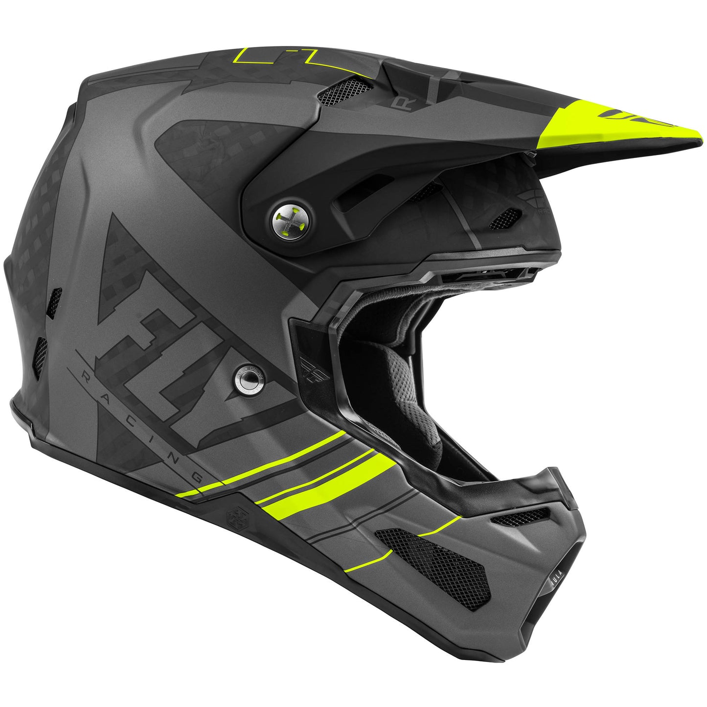 Fly Formula Vector Helmet - Youth Hi-Viz / Grey / Black