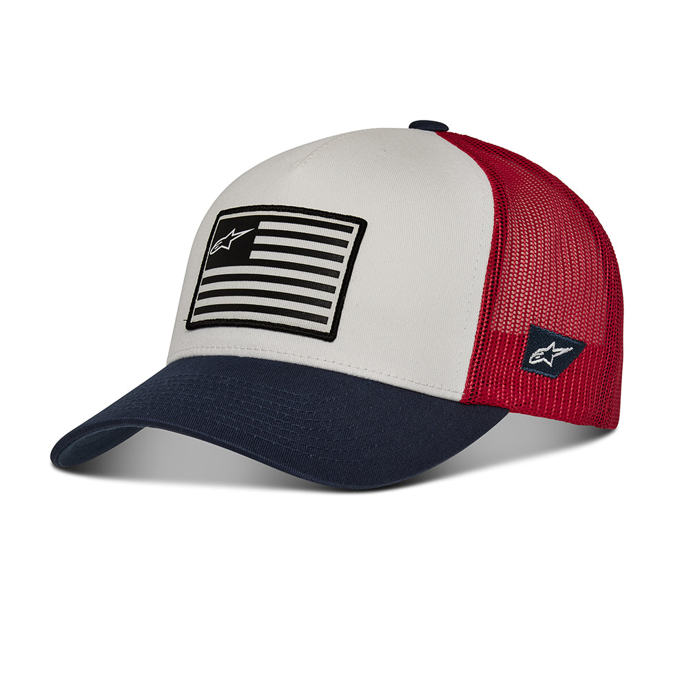 Alpinestars Flag Snapback Hat Wht Navy Red