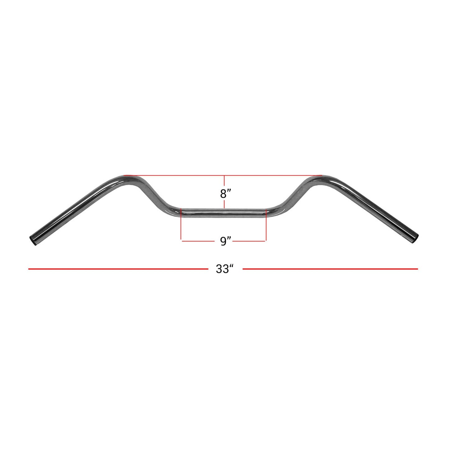 Hi Level Handlebar 1" Chrome 8" Rise No Dimples