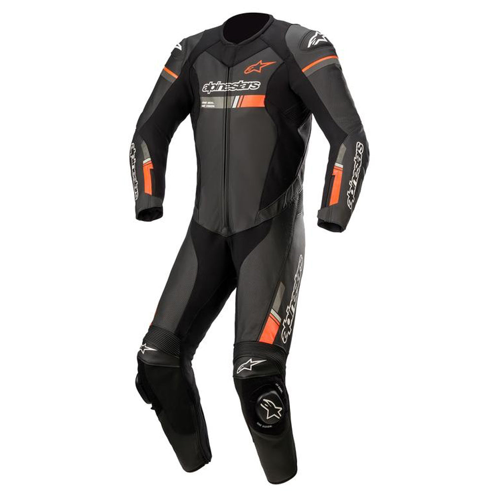 Alpinestars GP Force Chaser 1 Piece Leather Suit - Black / Red Fluo