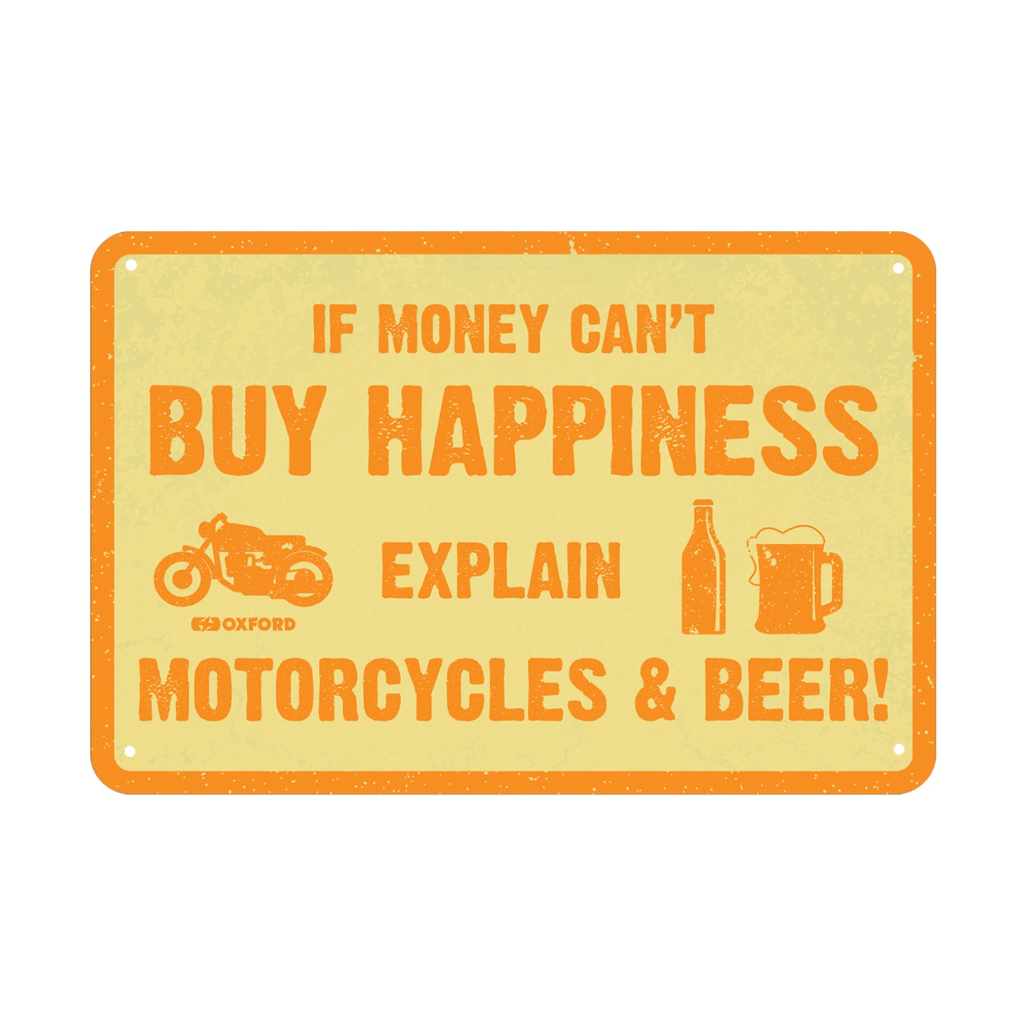 Oxford Garage Metal Sign: BUY HAPPINESS