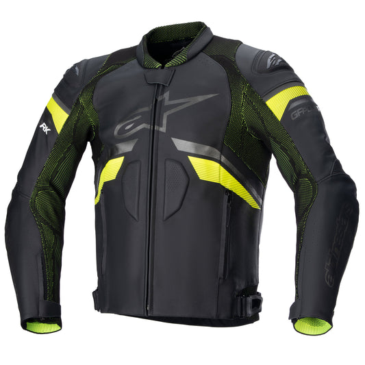Alpinestars GP Plus R V3 Rideknit Leather Jacket - Black / Yellow Fluo