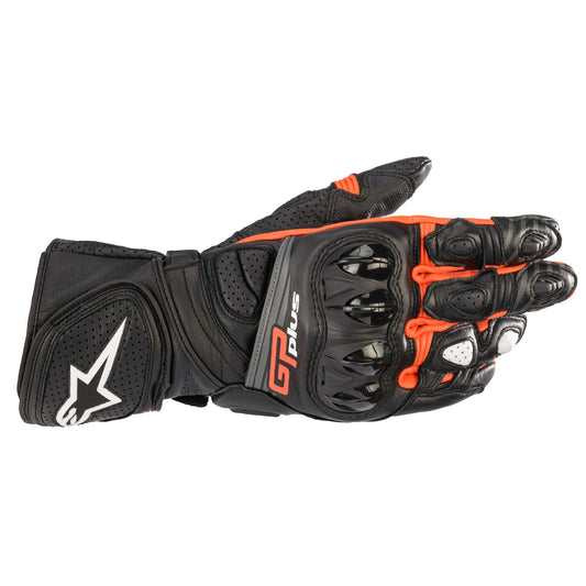 Alpinestars GP Plus R V2 Leather Gloves - Black / Red Fluo