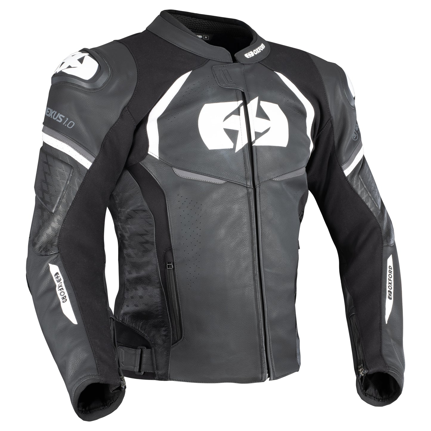 Oxford Nexus 1.0 Leather MS Jkt Blk / Wht