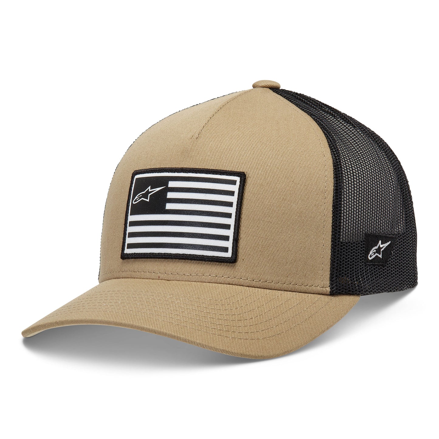 Flag Snapback Hat Sand Black