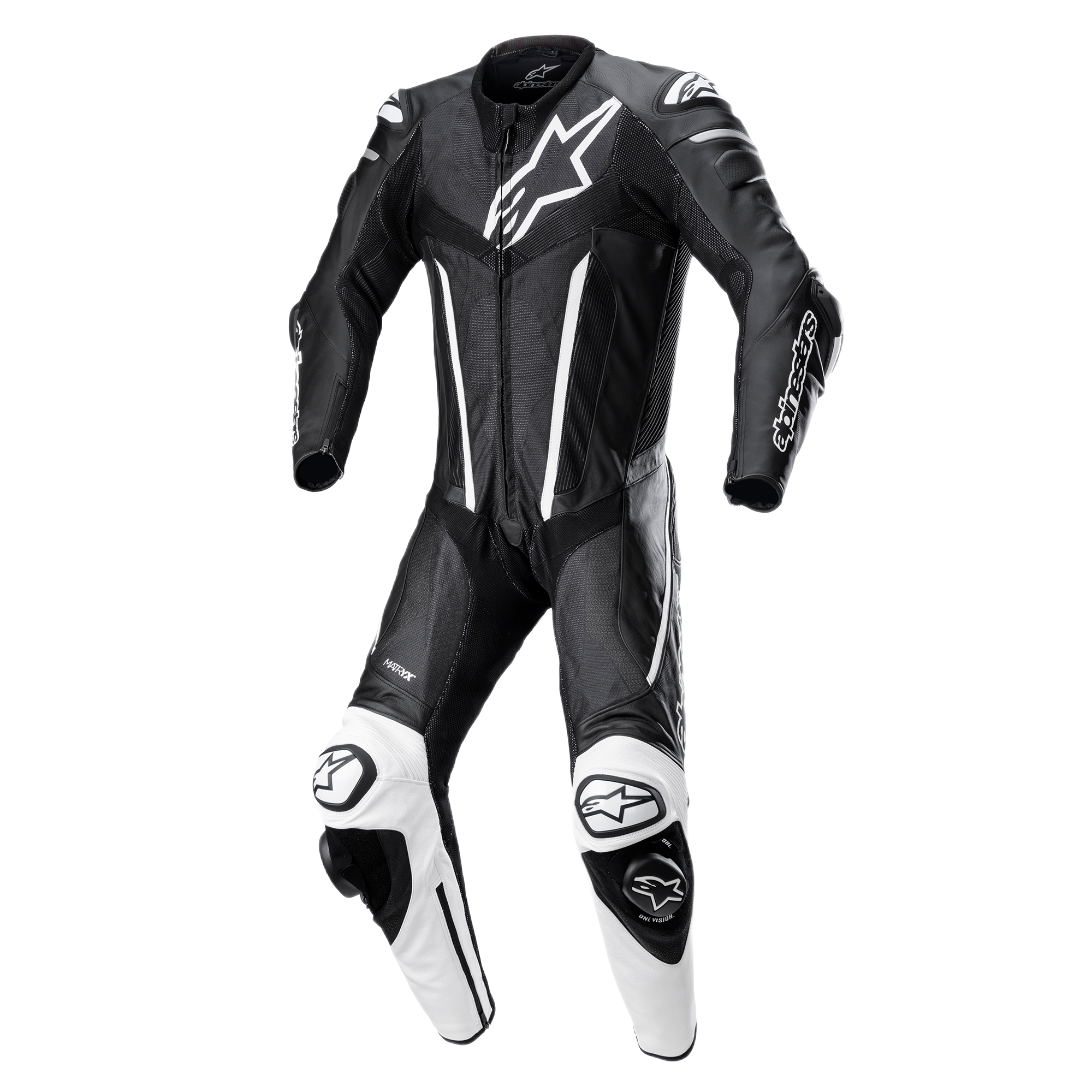 Alpinestars Fusion Leather Suit 1 Piece - Black / White – Mega