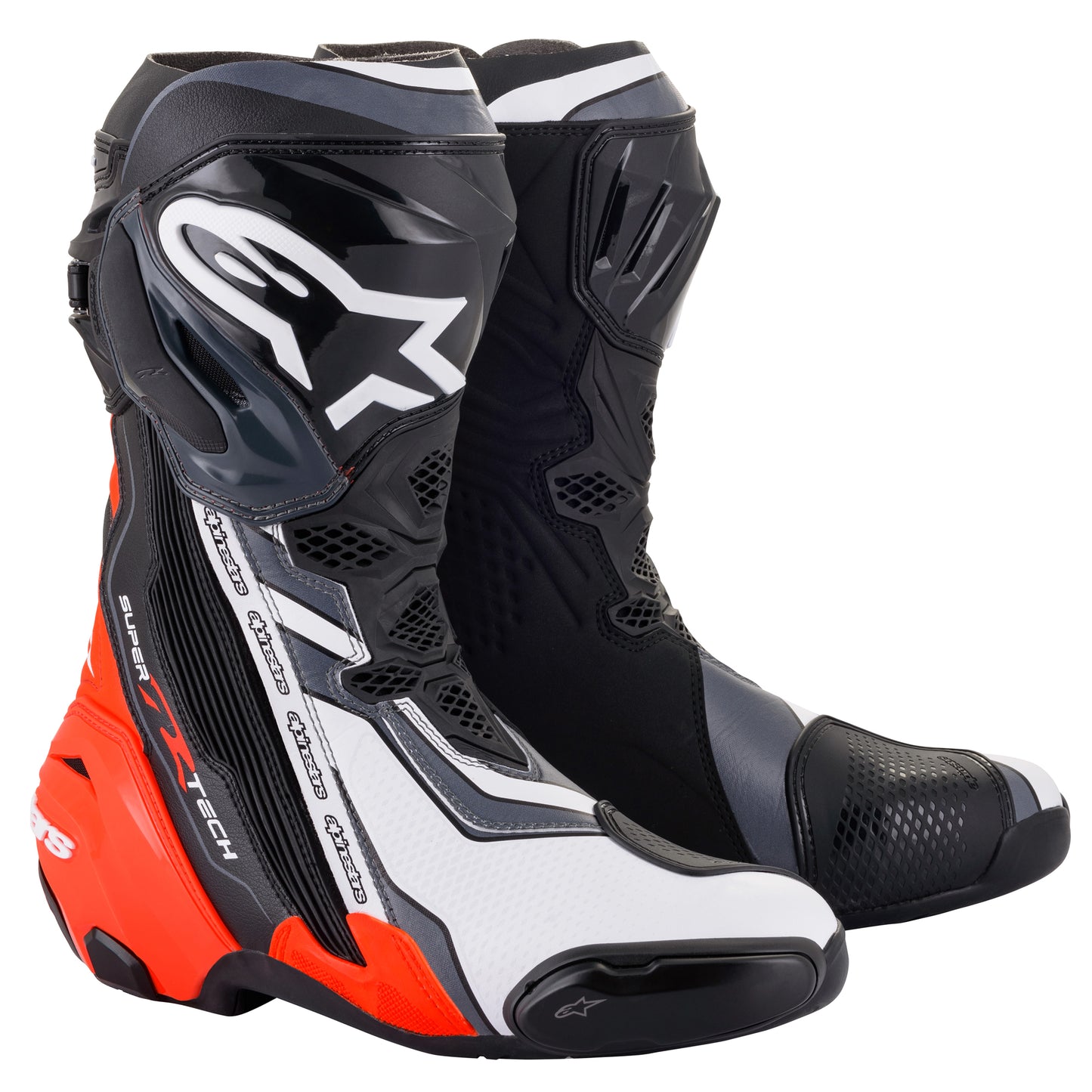 Alpinestars Supertech R Race Boots - Black / Red Fluo / White / Grey