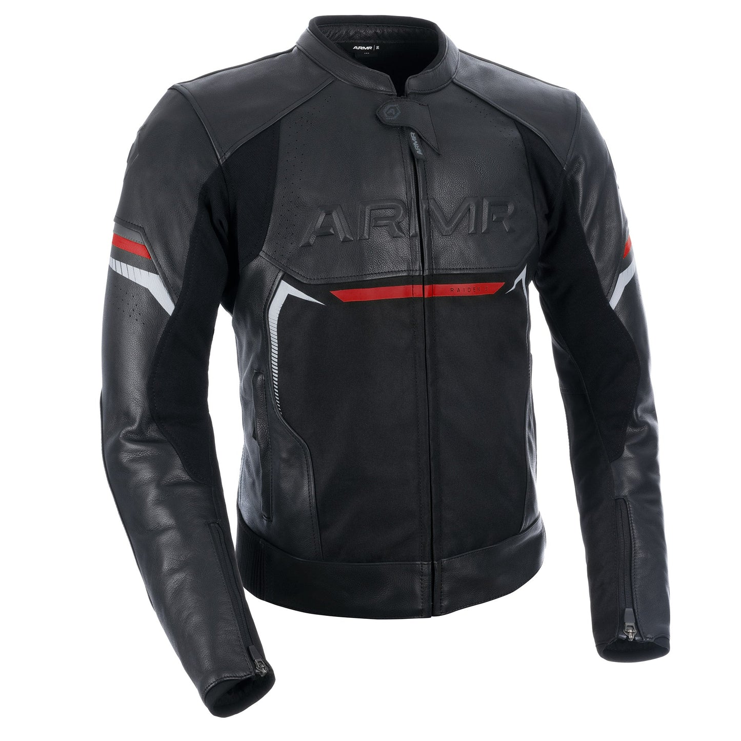 ARMR Raiden 3.0 Mens Leather Jacket - Black / Red