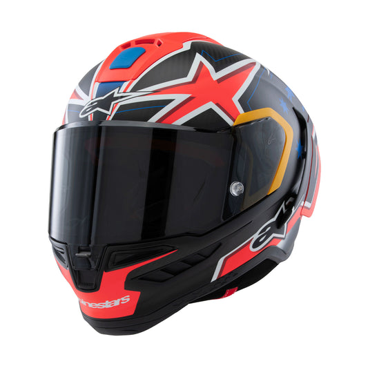Alpinestars Supertech R10 Miller Helmet - Carbon / Red Matt