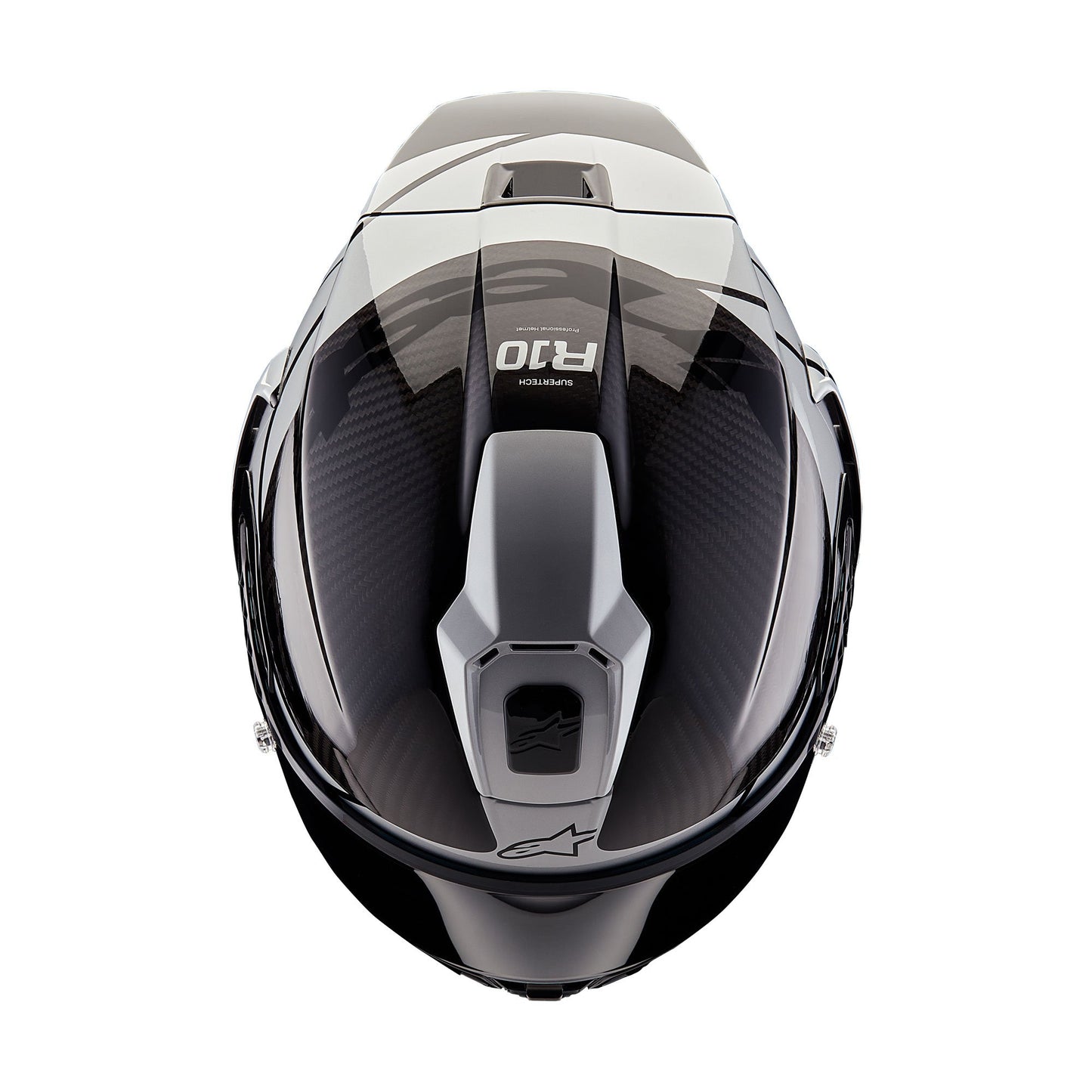 Alpinestars Supertech R10 Element ECE 2206 FIM Helmet - Black Carbon / Silver / Black Gloss