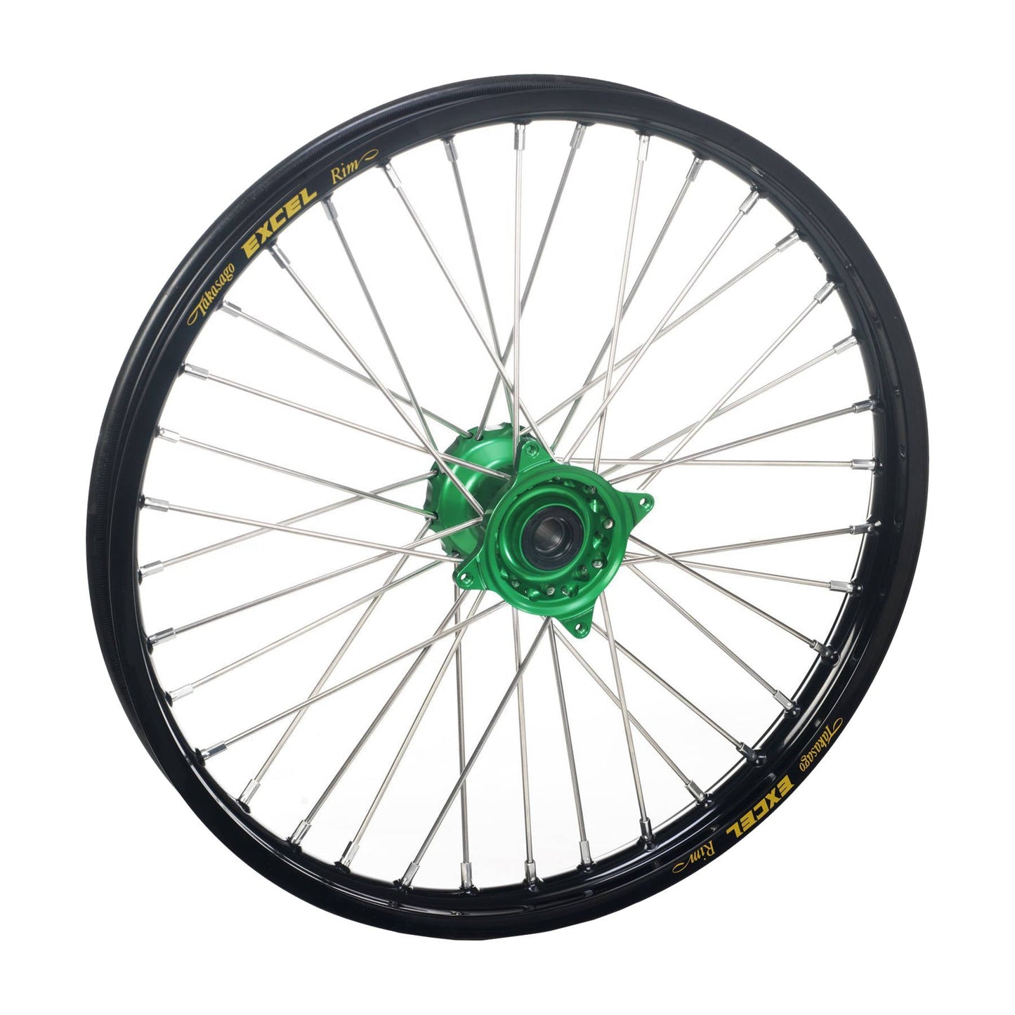 Haan Complete Rear Wheel 19 x 2.15 KX250 / KXF450 - Black Rim / Green Hub