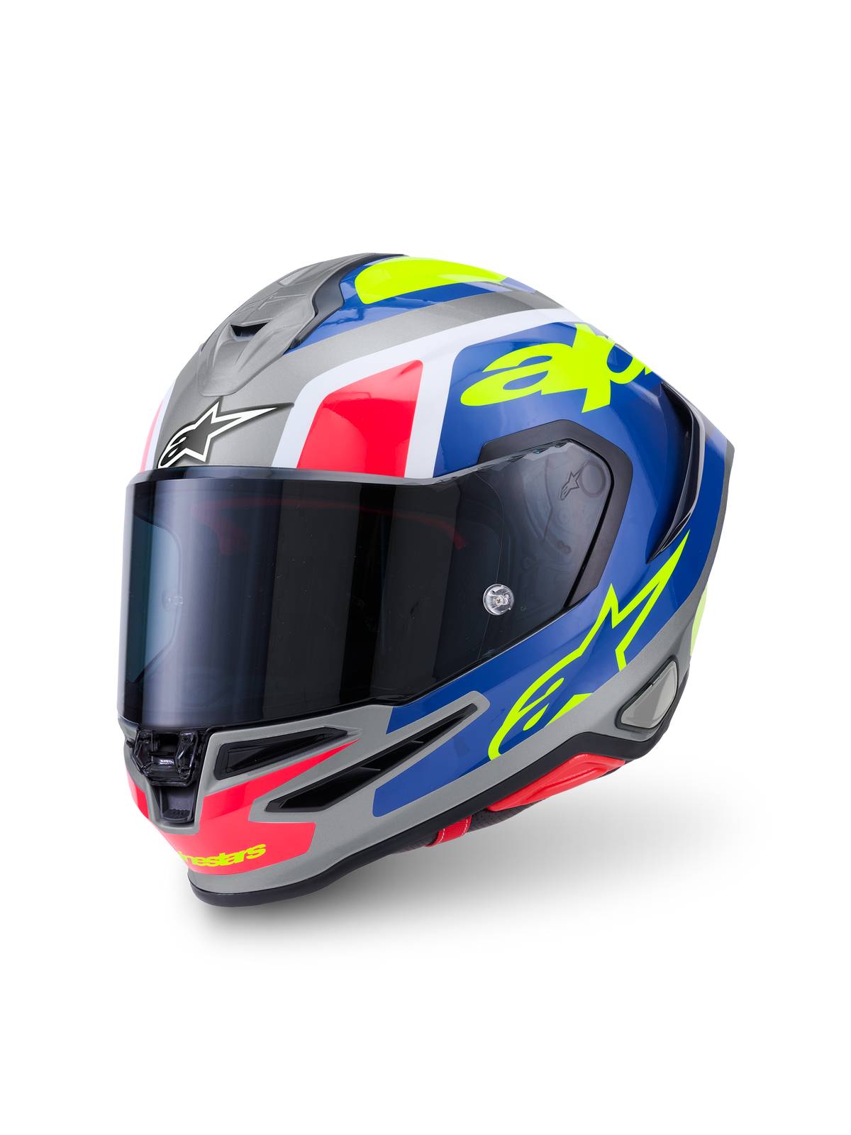 Alpinestars SR7 Lumen Helmet - Silver Black Pink Yellow Fluo Glossy