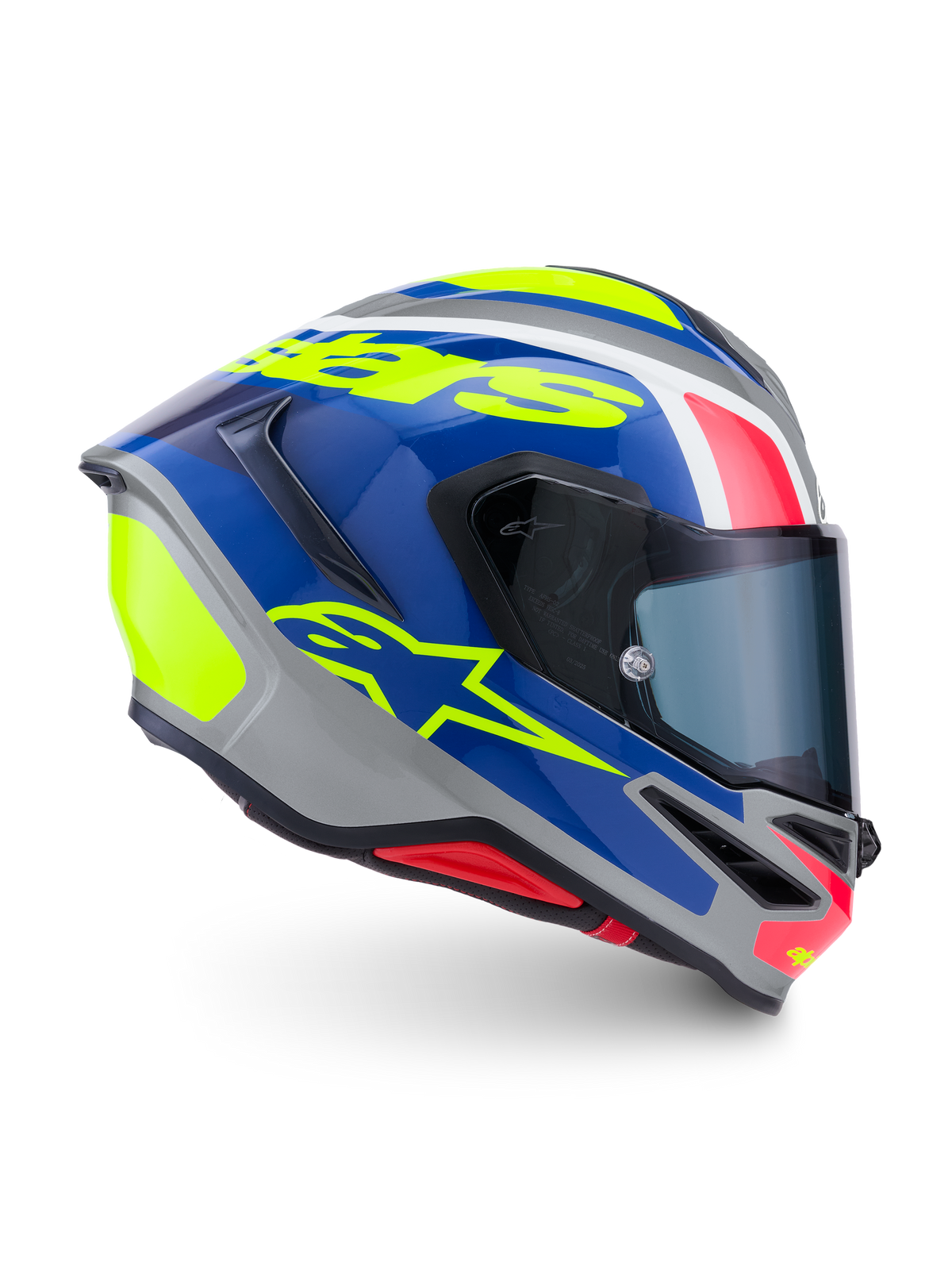 Alpinestars S R7 Lumen Helmet - Silver Black / Pink Yellow Fluo Glossy
