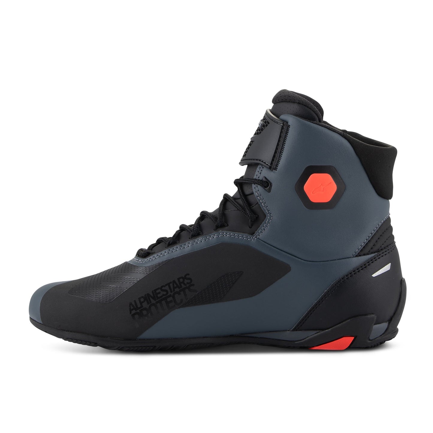 Alpinestars Faster-4 Shoes - Black / Grey / Red Fluo